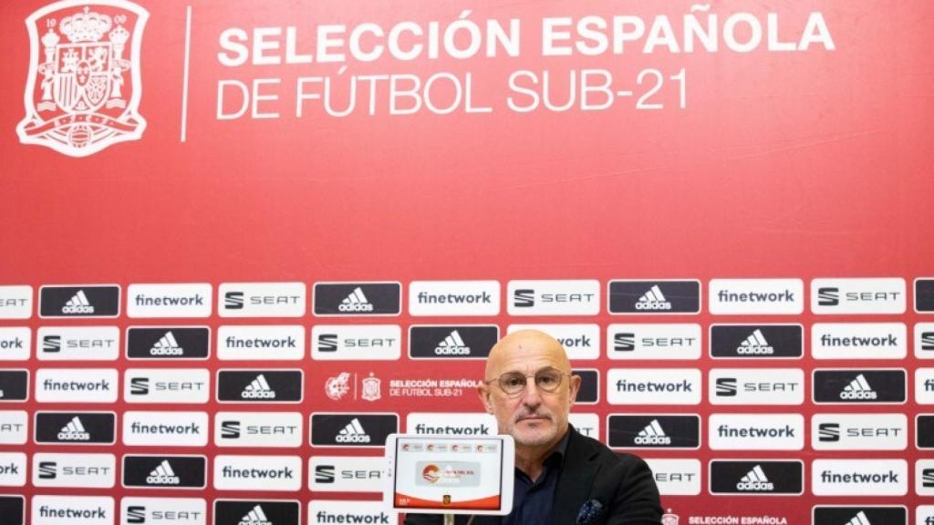 Luis de la Fuente, durante una rueda de prensa con la Selección