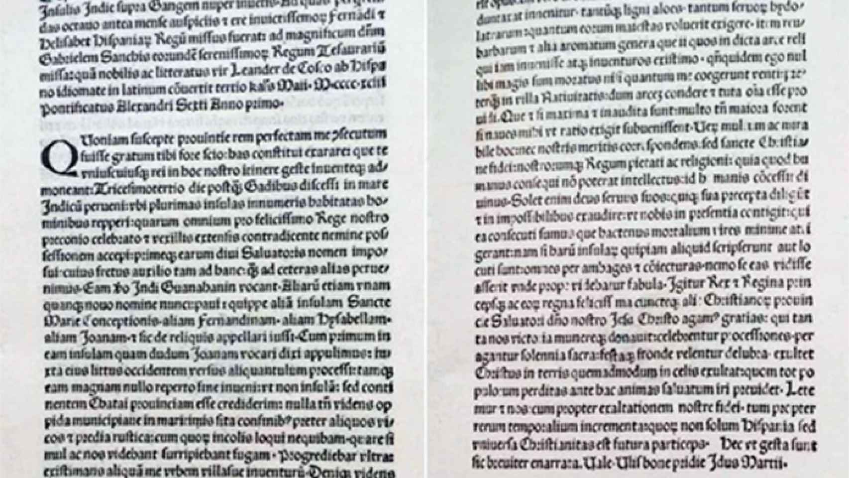 Carta impresa de Colón fechada en 1493