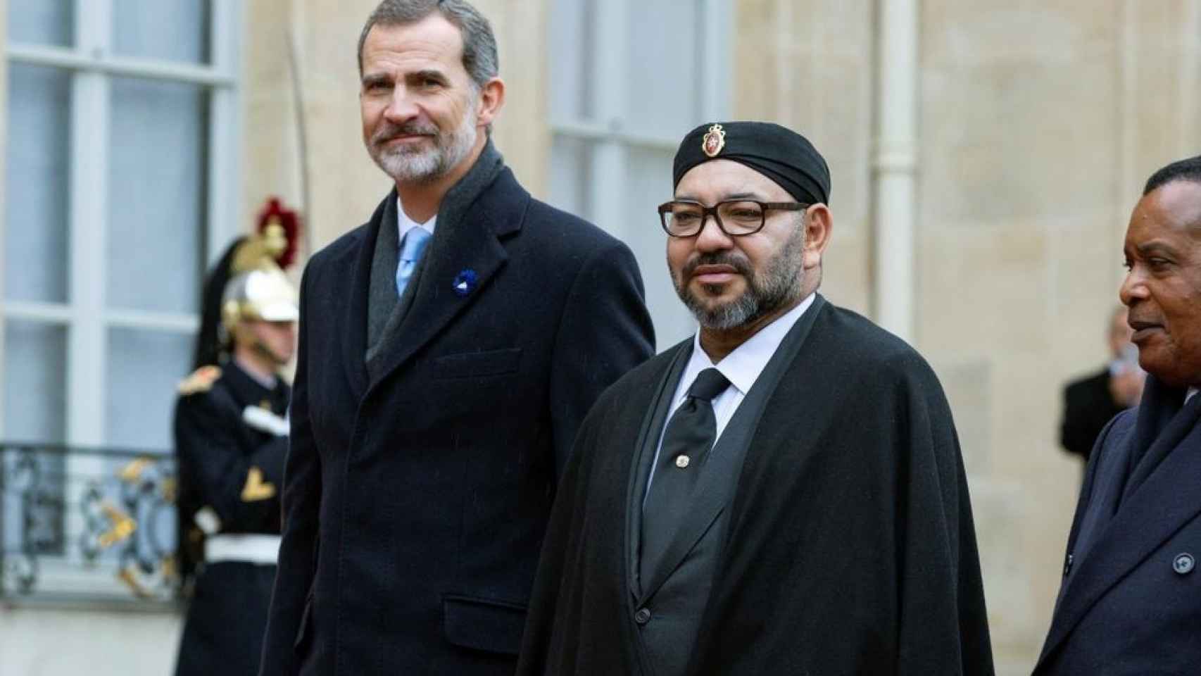 Felipe VI y  Mohamed VI, juntos en Rabat.