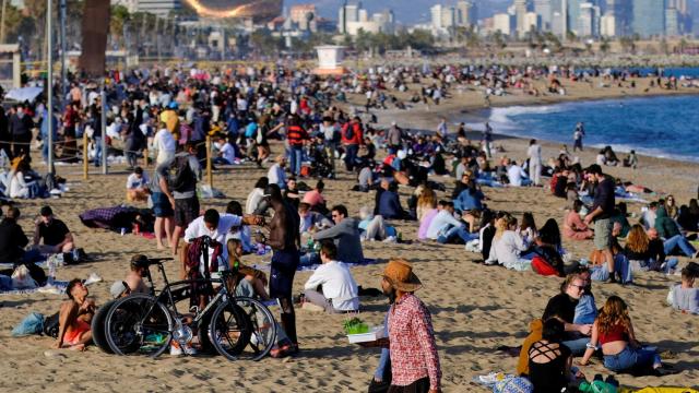 La playa de la Barceloneta este jueves.