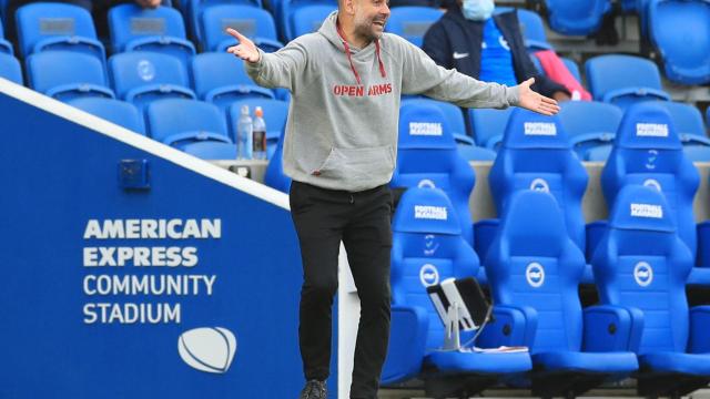 Pep Guardiola, durante un partido con el Manchester City