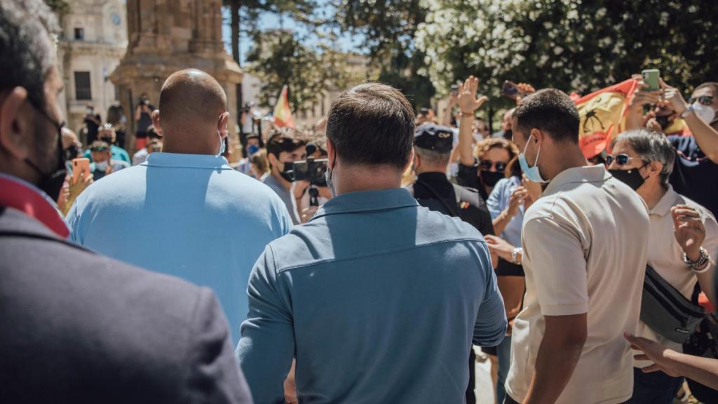 El líder de Vox, Santiago Abascal,  en Ceuta.