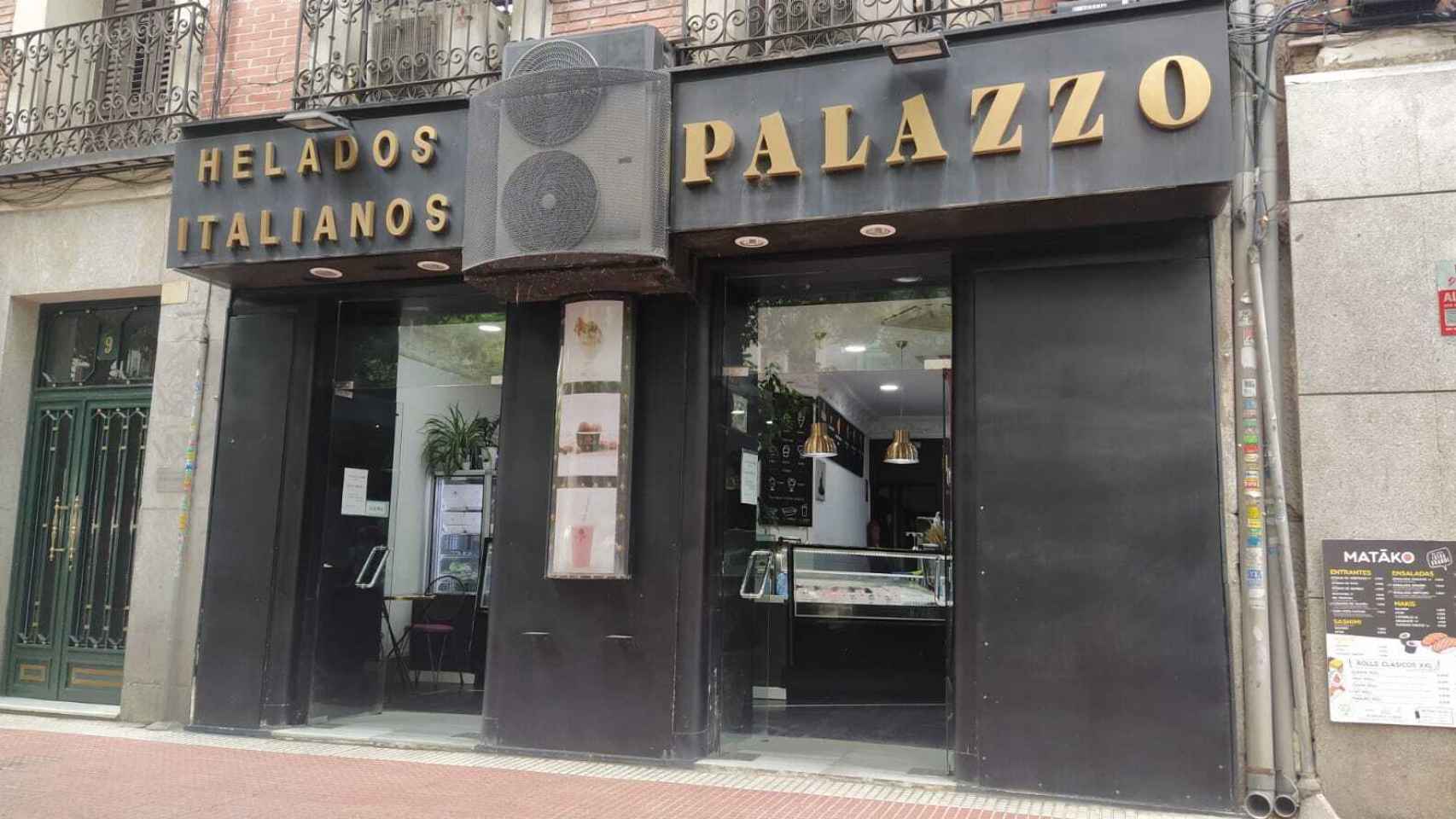 La heladería Palazzo, situada en el número 9 de la calle Luchana.