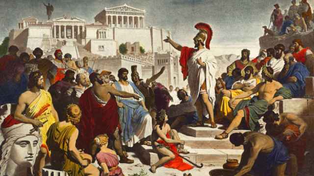 Pericles, dirigiéndose a los atenienses. / Wikimedia Commons