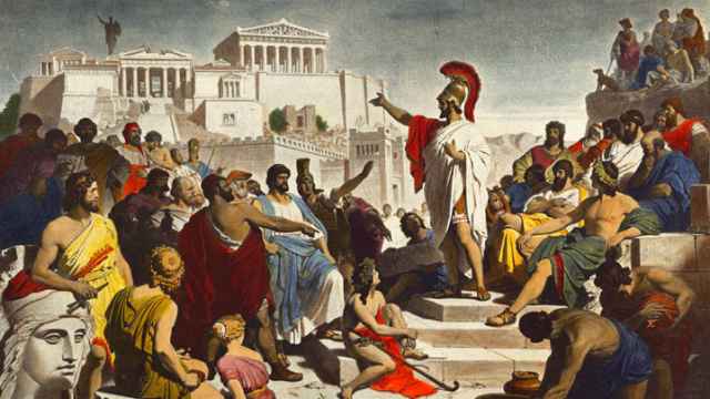 Pericles, dirigiéndose a los atenienses. / Wikimedia Commons