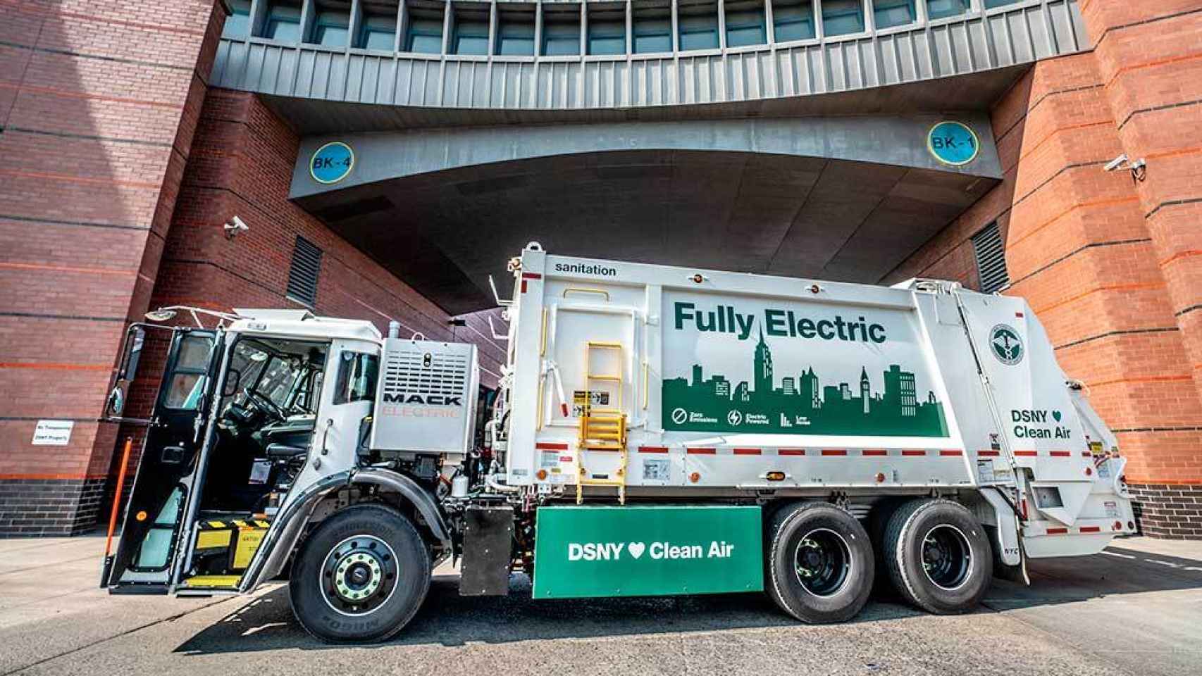 Camión de la basura eléctrico en Nueva York