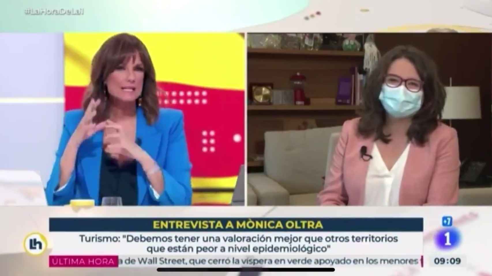 Mónica Oltra en su entrevista en televisión.