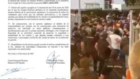 Documento conjunto de los partidos ceutíes y los disturbios contra Santiago Abascal en Ceuta.