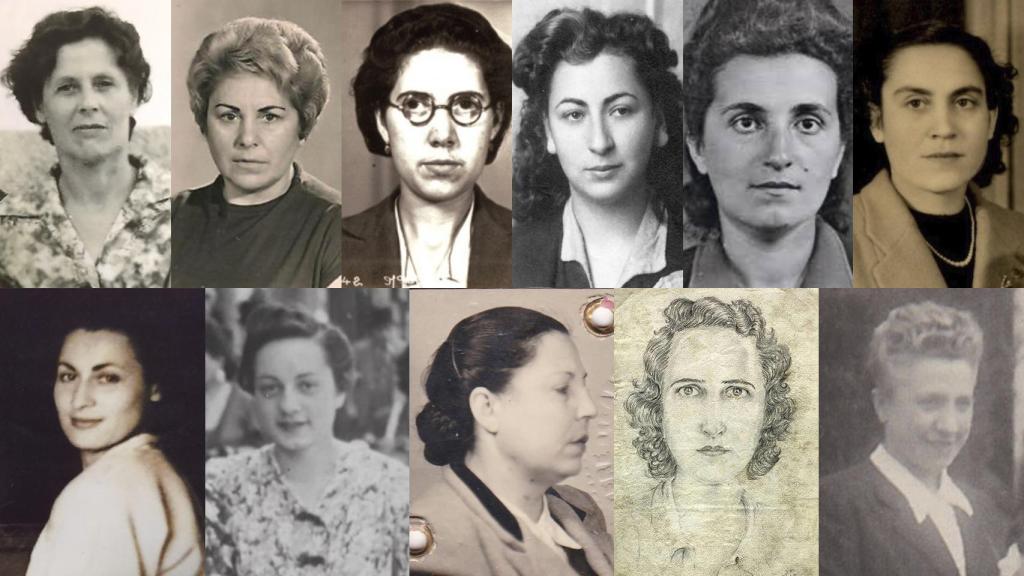 De izquierda a derecha y de arriba abajo: Olvido Fanjul, Alfonsina Bueno, Constanza Martínez, Violeta Friedman, Elisa Ricol, Neus Català, Braulia Cánovas, Conchita Grangé, Elias Garrido, Mercedes Núñez y Lola García.