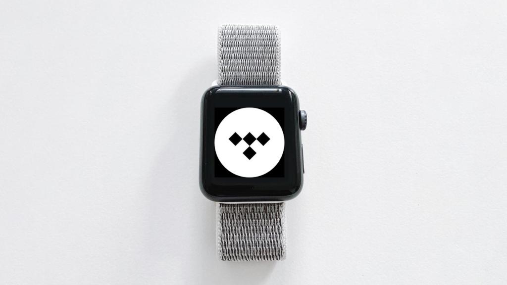 Logo de Tidal en un Apple Watch.