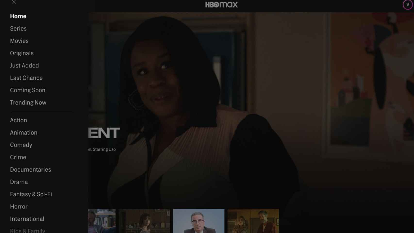 Captura de la aplicación HBO Max en iOs.