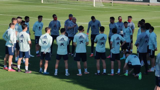 Los jugadores de España sub21, entrenando en Las Rozas