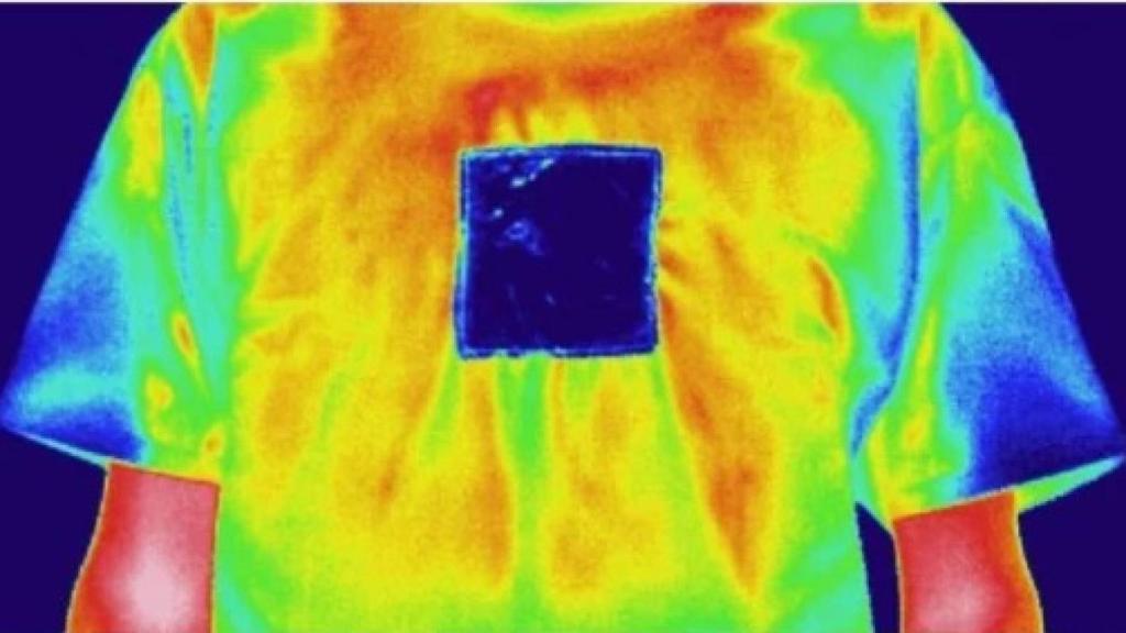 Modo calefacción, el recuadro del nuevo textil absorbe toda la radiación hacia la parte interna