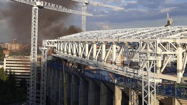 Incendio en el Santiago Bernabéu