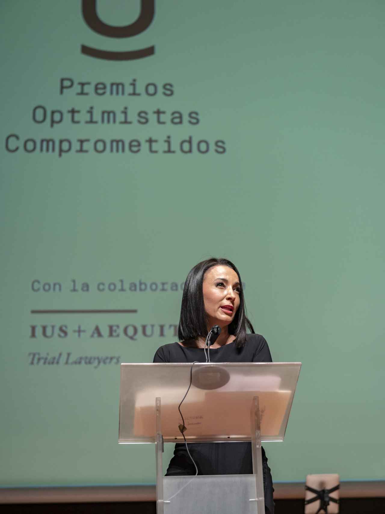 La abogada Cruz Sánchez de Lara, durante los Premios Optimistas Comprometidos.