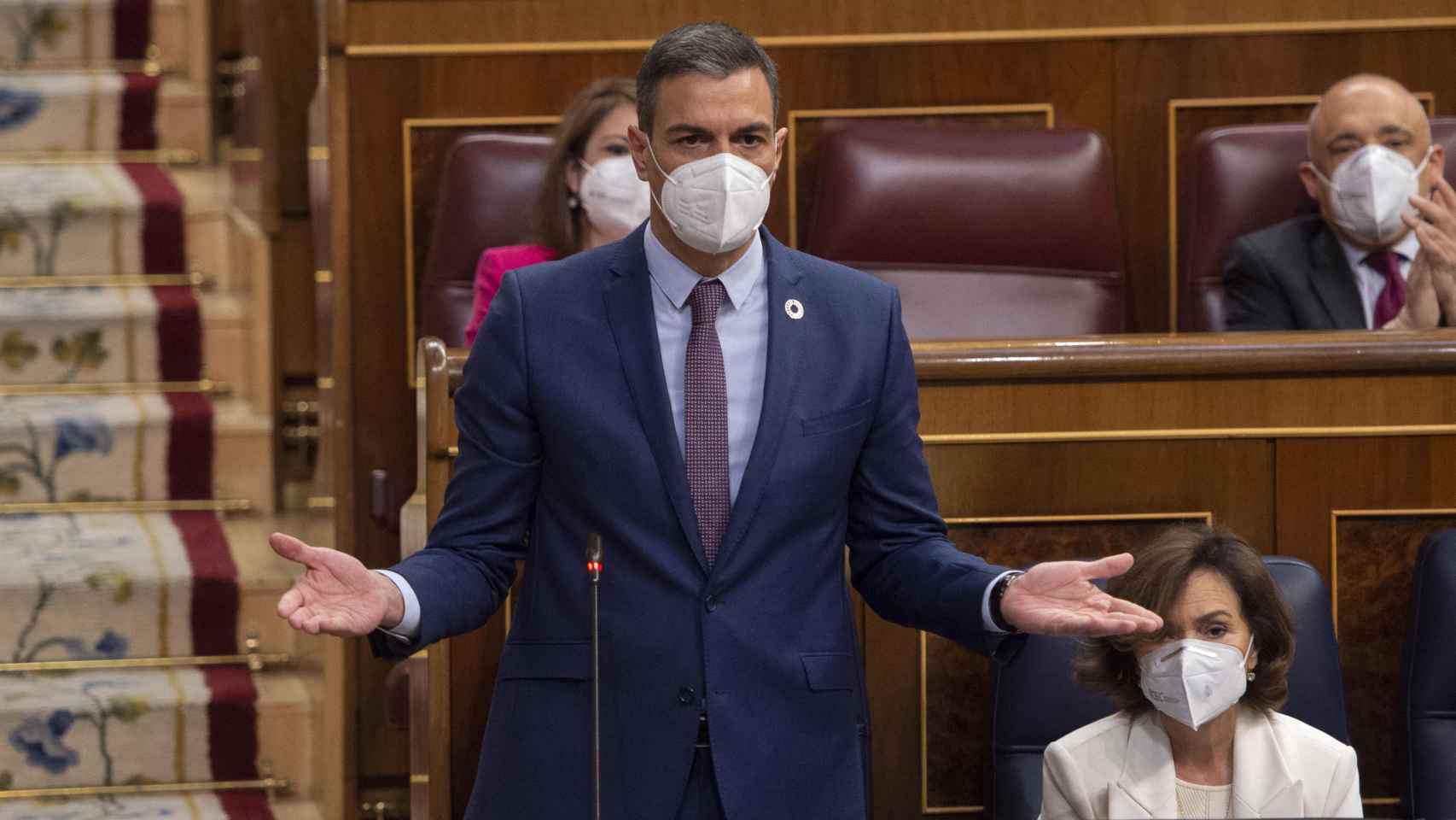 El presidente del Gobierno, Pedro Sánchez, en el Congreso de los Diputados.