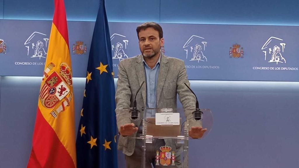 Jaume Asens, presidente del Grupo Parlamentario de Unidas Podemos, en la sala de prensa del Congreso.