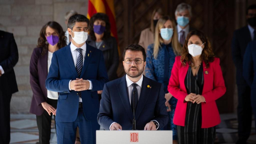 Comparecencia del presidente de la Generalitat, Pere Aragonès, tras la primera reunión del nuevo 'Govern'.