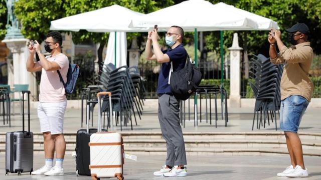 Turistas en Valencia, el fin de semana pasado.