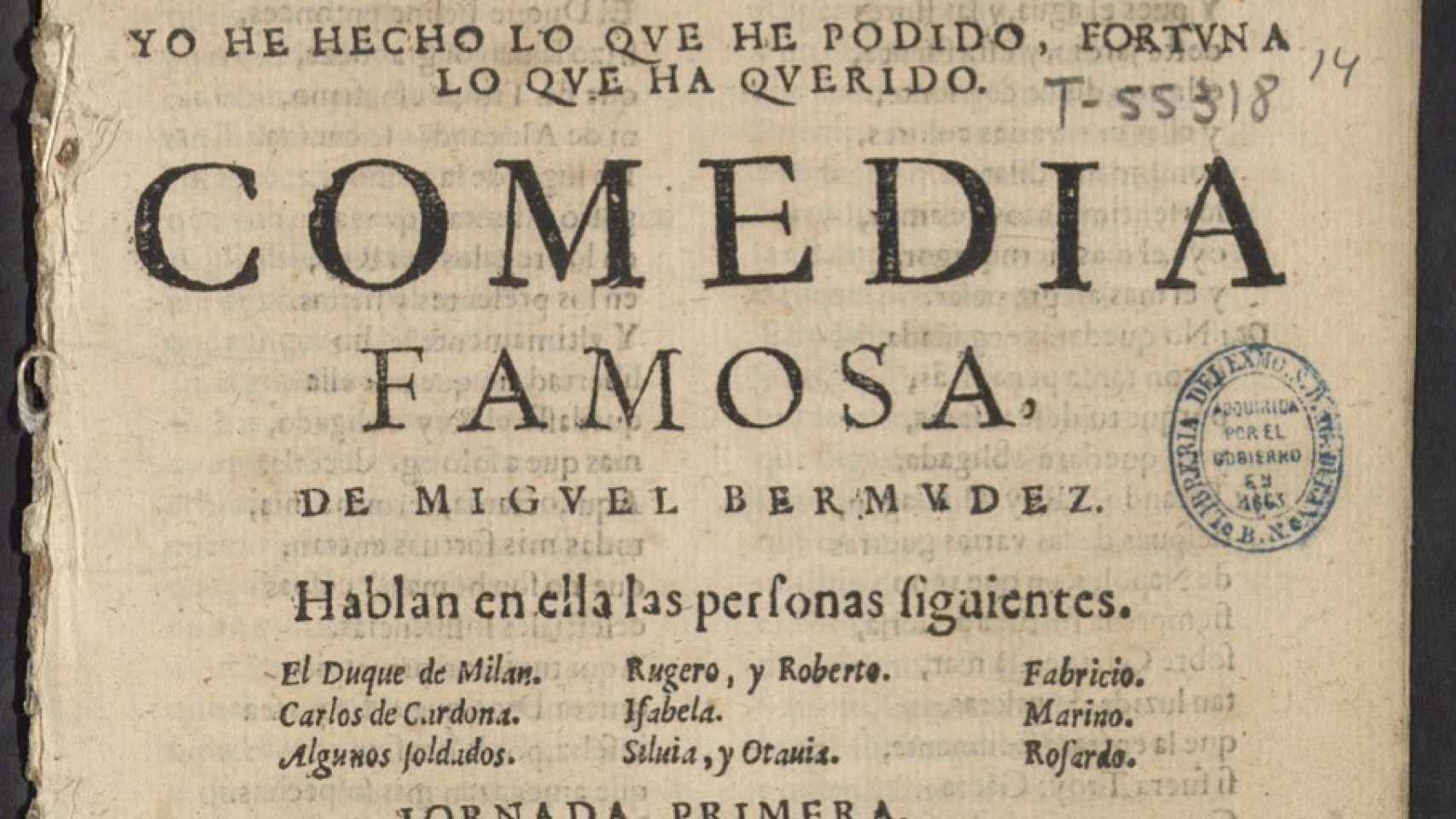 La comedia desconocida de Lope de Vega encontrada en la Biblioteca Nacional Española
