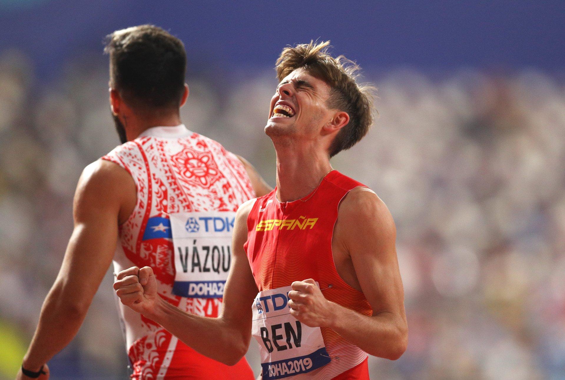 Adrián Ben durante el Mundial de Atletismo de Doha 2019