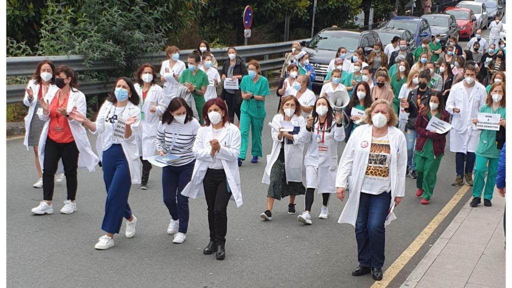 Protesta del personal de enfermería en el CHUAC.