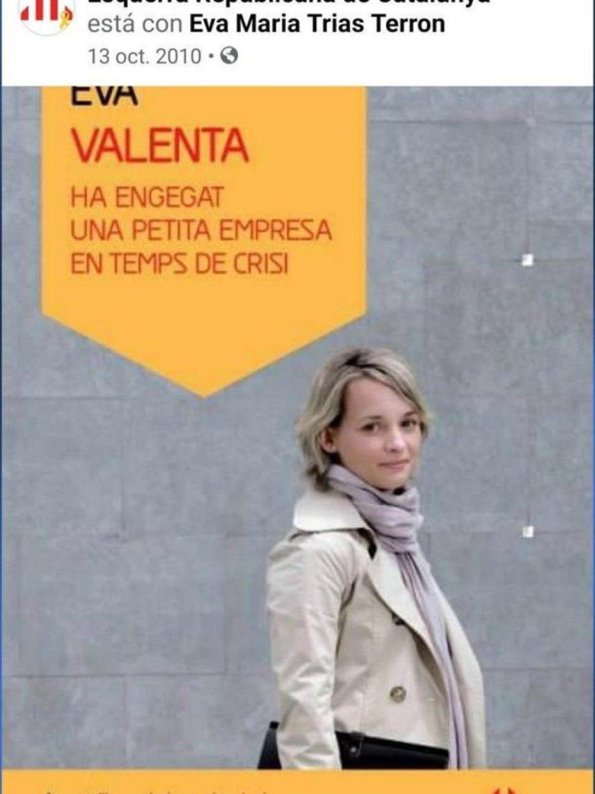 Eva llegó a ser imagen de una campaña de ERC