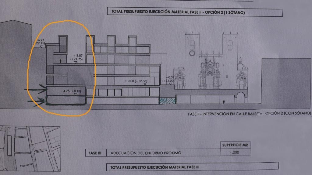 El primer plano de la futura ampliación del MACA.