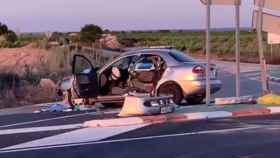 Uno de los vehículos implicados en el accidente (Cortesía de Milagros Diana, periodista de RTVE en Toledo)