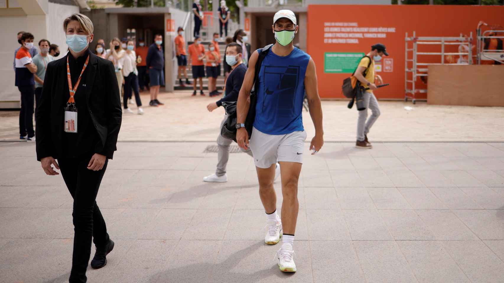 Rafa Nadal en las instalaciones de Roland Garros