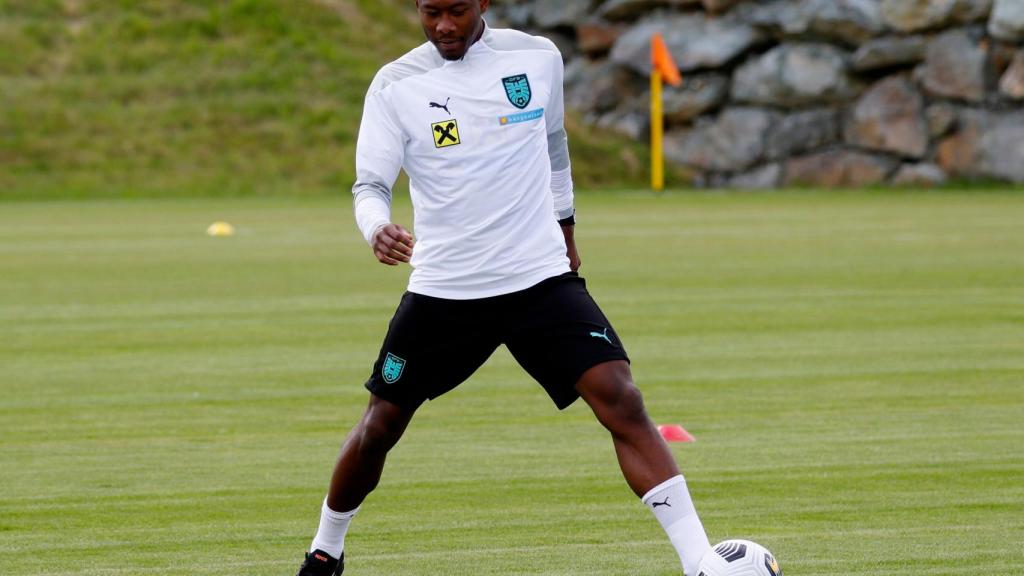 David Alaba, en un entrenamiento de la selección de Austria