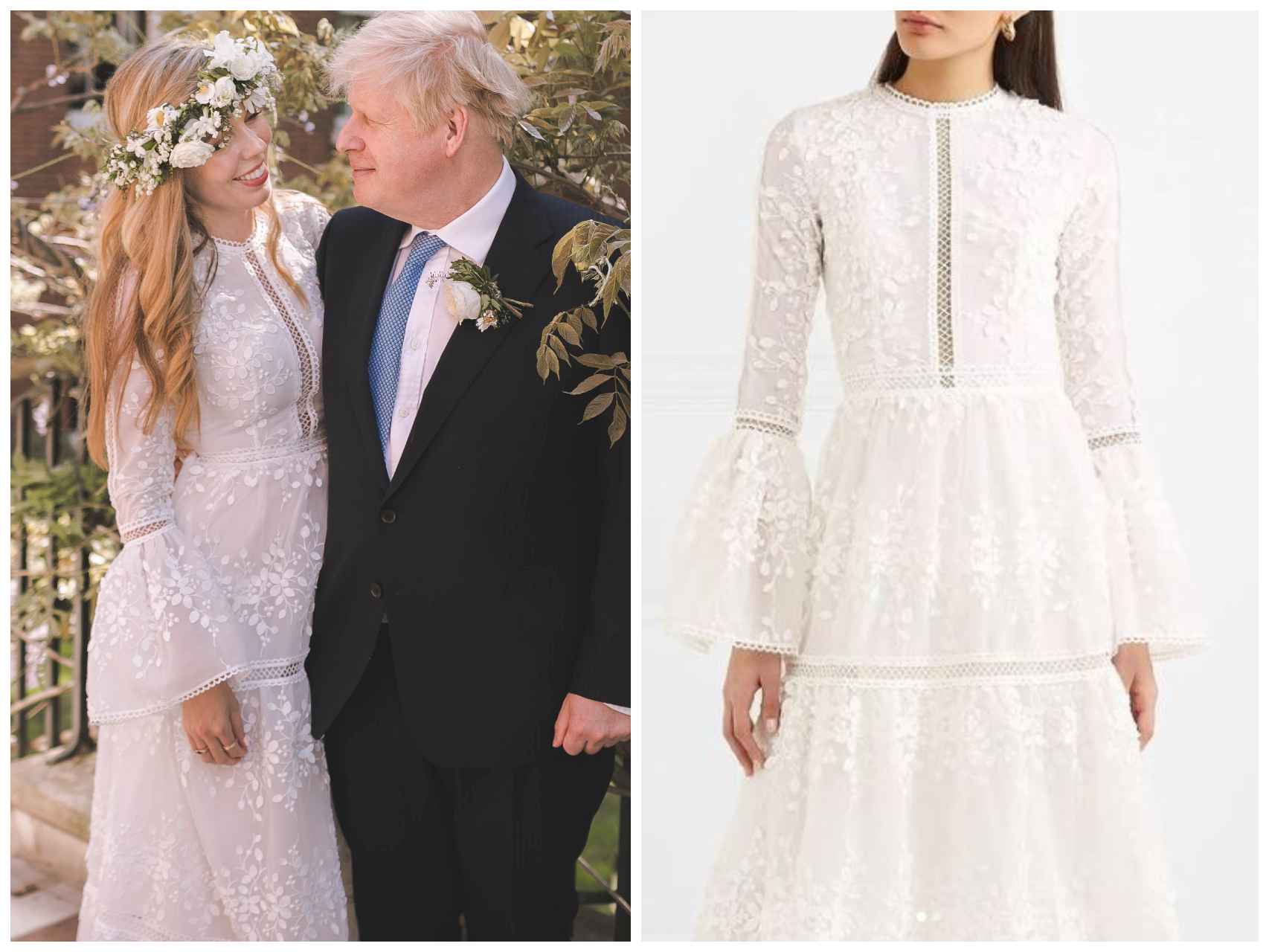 El vestido de novia está firmado por Costarellos Bridal y cuesta más de 3.000 euros.