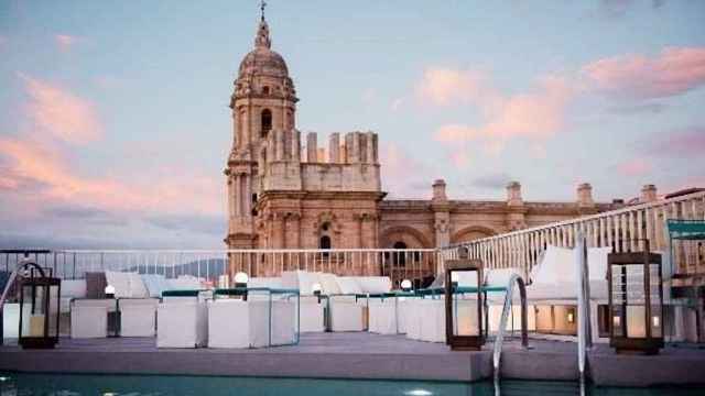 La terraza del hotel Molina Lario en Málaga capital.