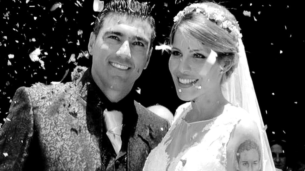 José Antonio Reyes y Noelia López el día de su boda en Sevilla.