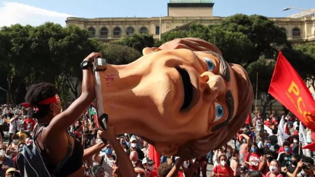 Una de las manifestaciones en contra de Bolsonaro.