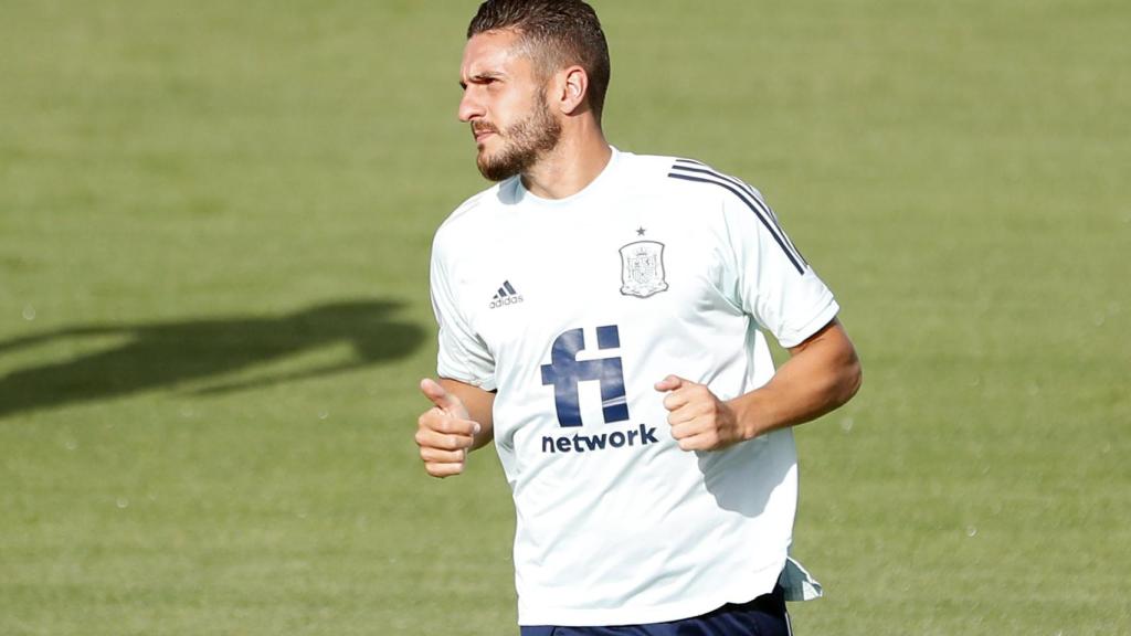 Koke Resurrección, en rueda de prensa con la selección de España