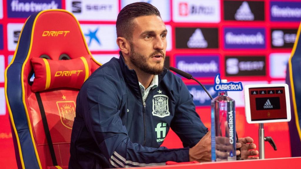 Koke Resurrección, en rueda de prensa con la selección de España