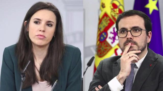 Irene Montero y Alberto Garzón en un fotomontaje.