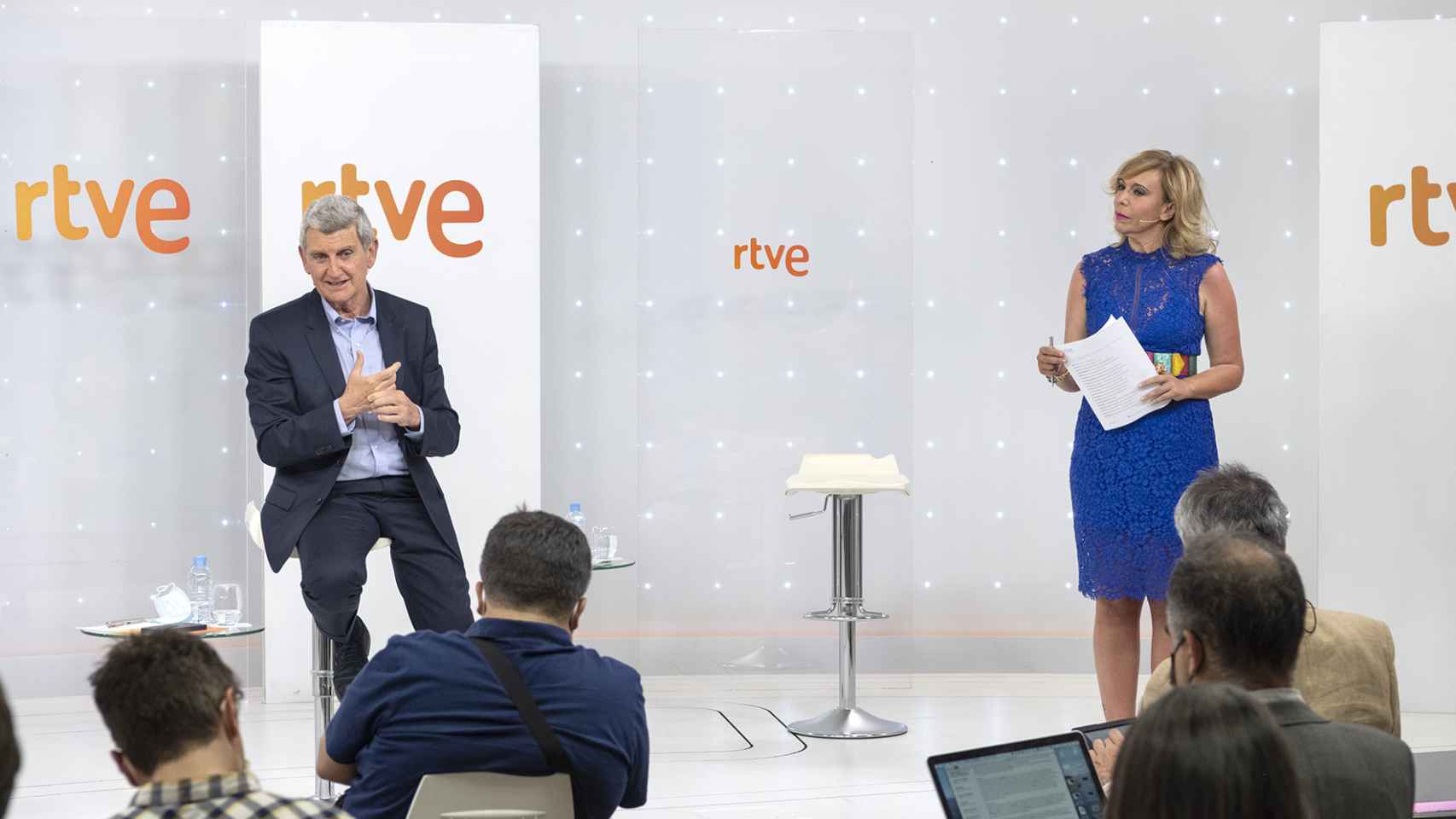 Imagen de la rueda de prensa del presidente de RTVE.