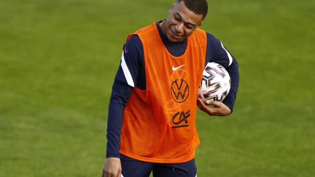 Kylian Mbappé, durante un entrenamiento con Francia