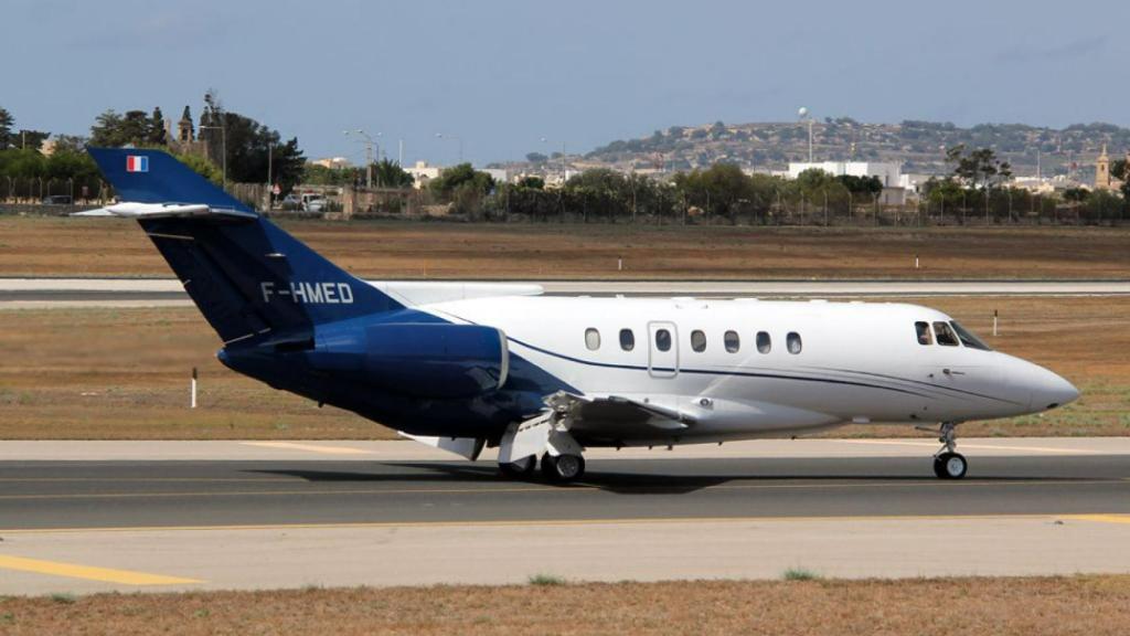 El avión  Hawker Beechcraft 1000, alquilado a la compañía charter francesa Airlec Air Espace, con el que Brahim Ghali abandonó España.