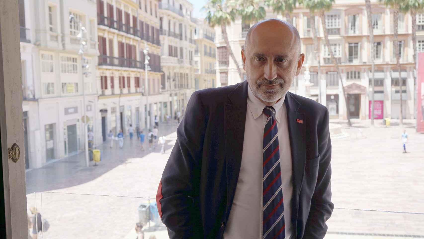 Luis Ángel Hierro, candidato en las primarias del PSOE andaluz, en Málaga.