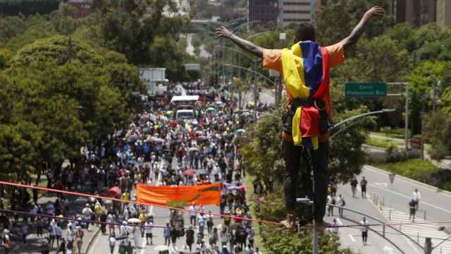 Manifestantes en Colombia.
