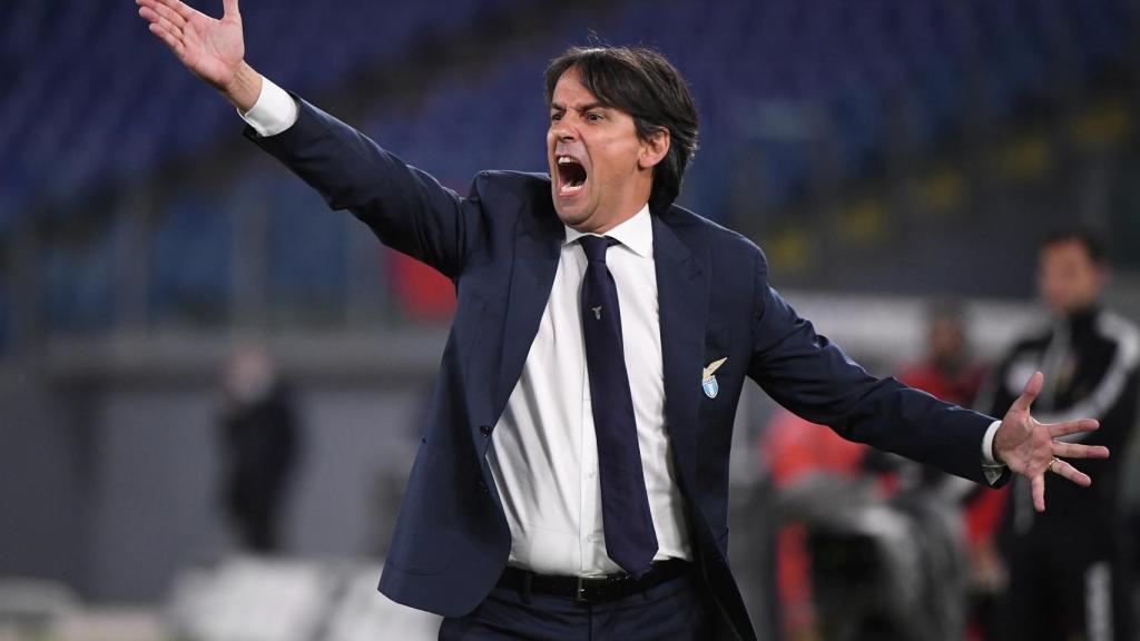 Simone Inzaghi, durante un partido con la Lazio