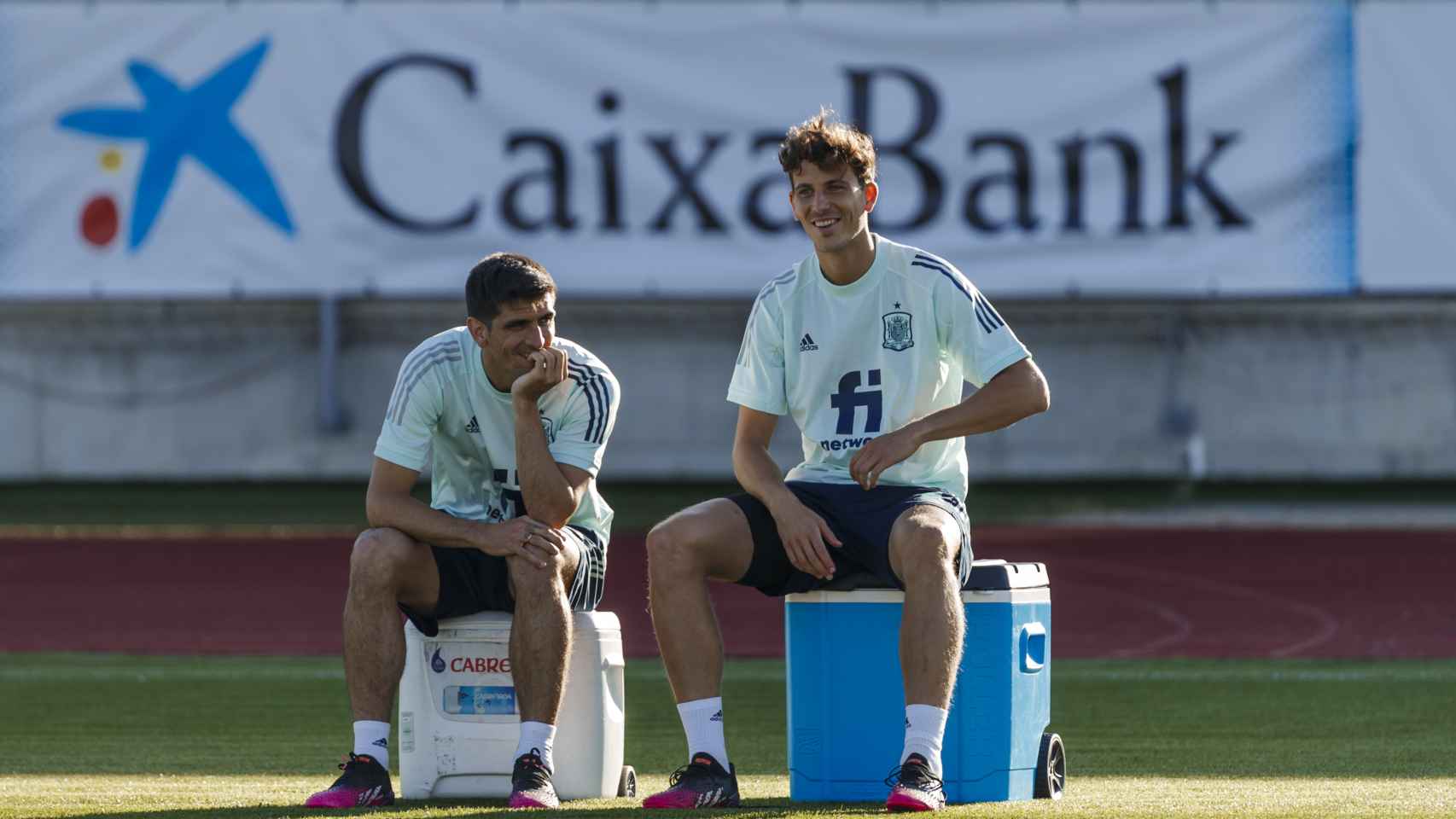 Pau Torres, durante un entrenamiento con la selección española de fútbol