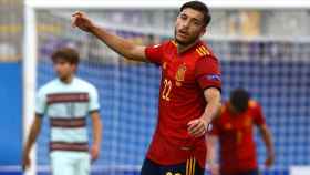Oscar Gil se lamenta tras una ocasión durante el España - Portugal del Europeo sub21 de 2021