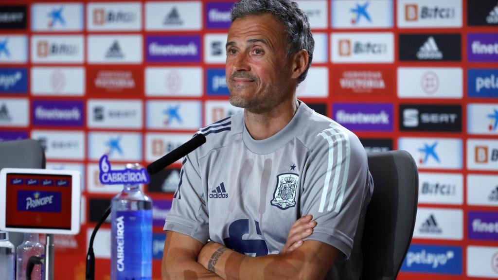 Luis Enrique en rueda de prensa con la Selección