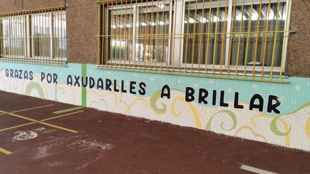 Mural en el colegio Sagrada Familia.