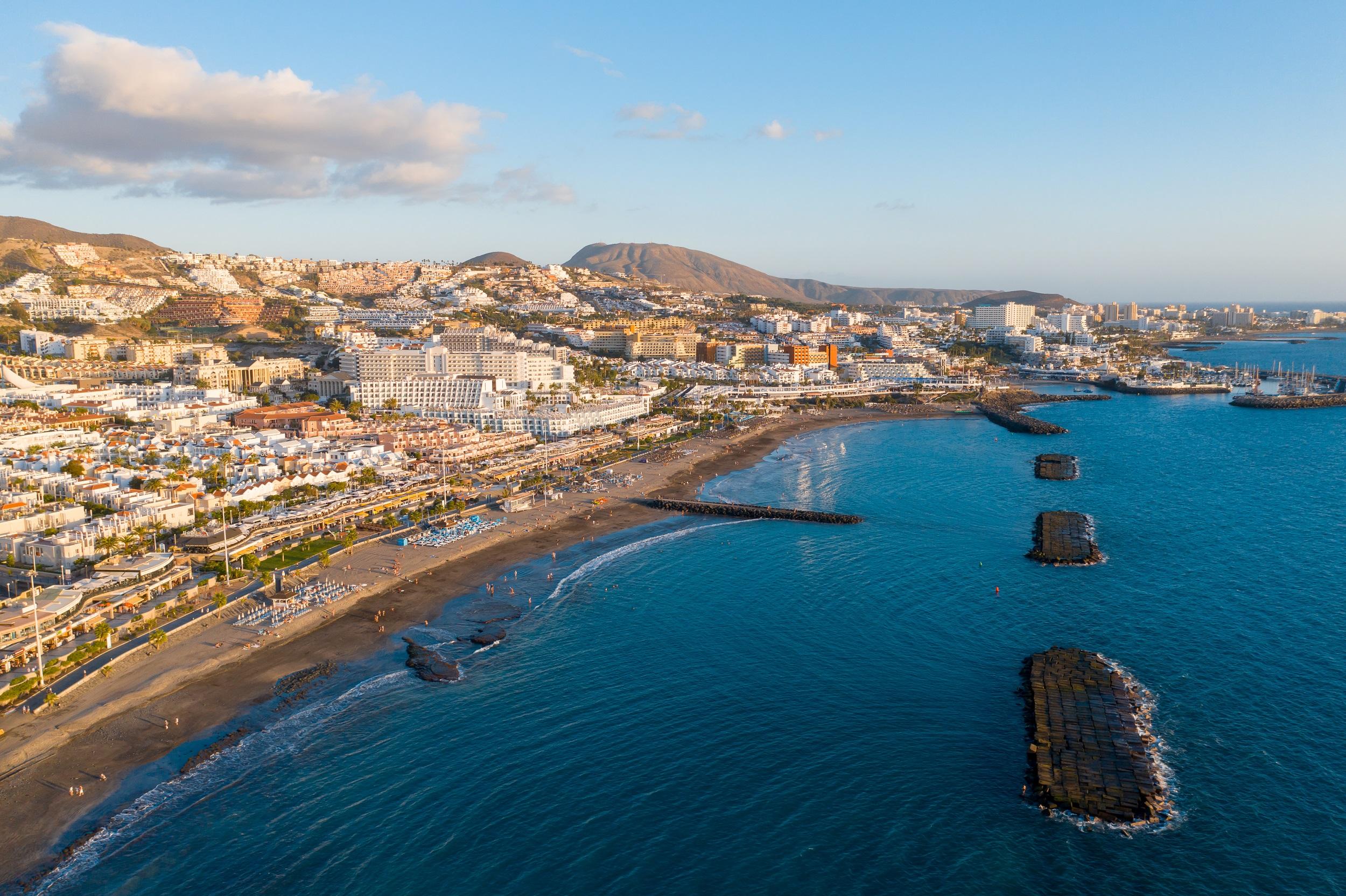 Vista aérea de Costa Adeje, en el sur de Tenerife.