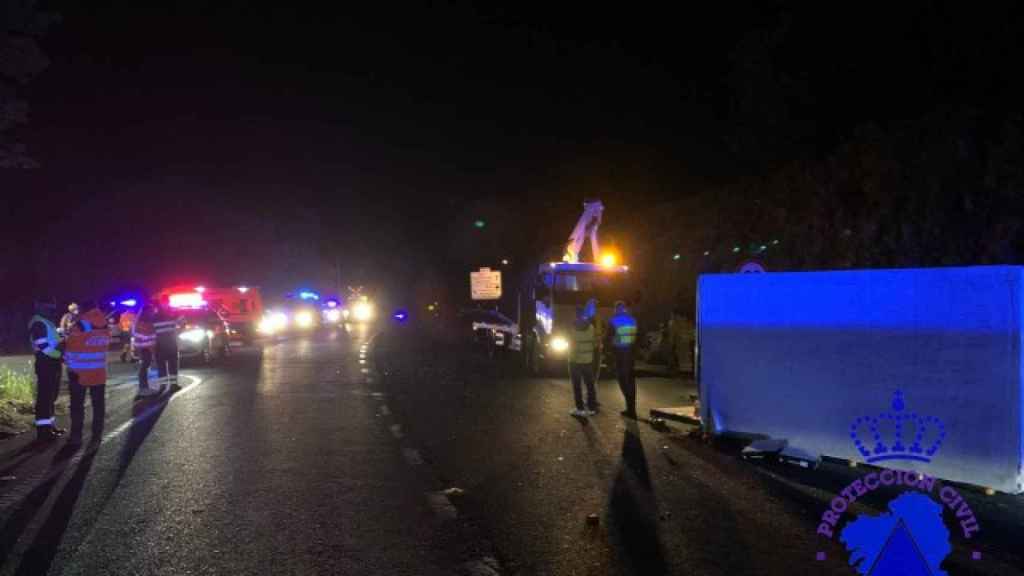 Imágenes del accidente de la pasada noche en Caldas de Reis